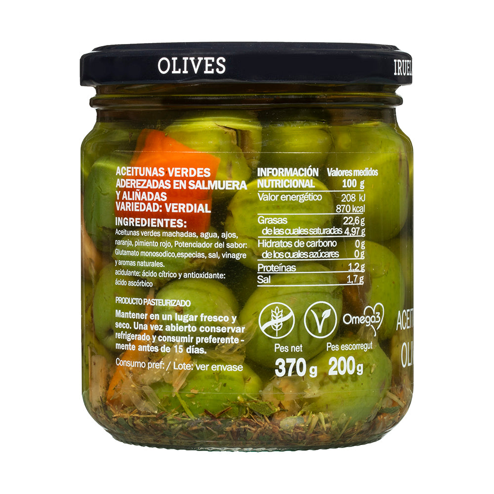 Iruela: Spanish marinated green olives - "Chupadedos"