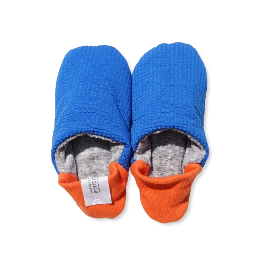 MERIPPA - SEERSUCKER × COTTON MIXED PILE - COBALT / ORANGE