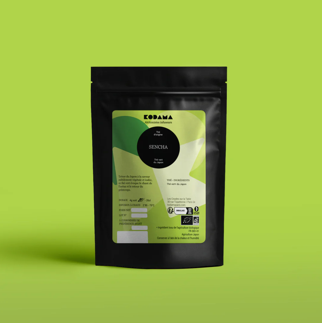 KODAMA Tea: Organic Sencha - 100g pouch