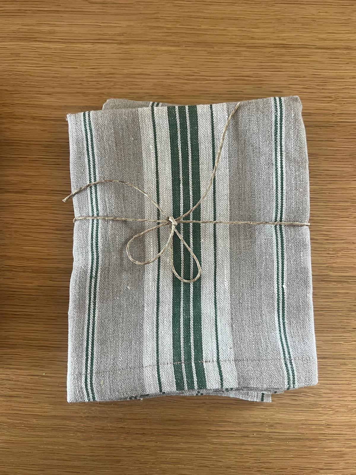 Fluent in Home — Natural and Green Linen Kitchen Towels