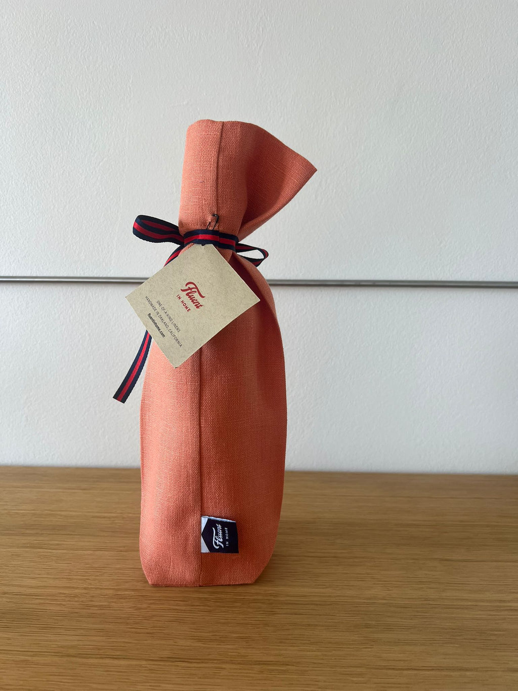 Fluent in Home - Linen Bottle Bag in Terracotta