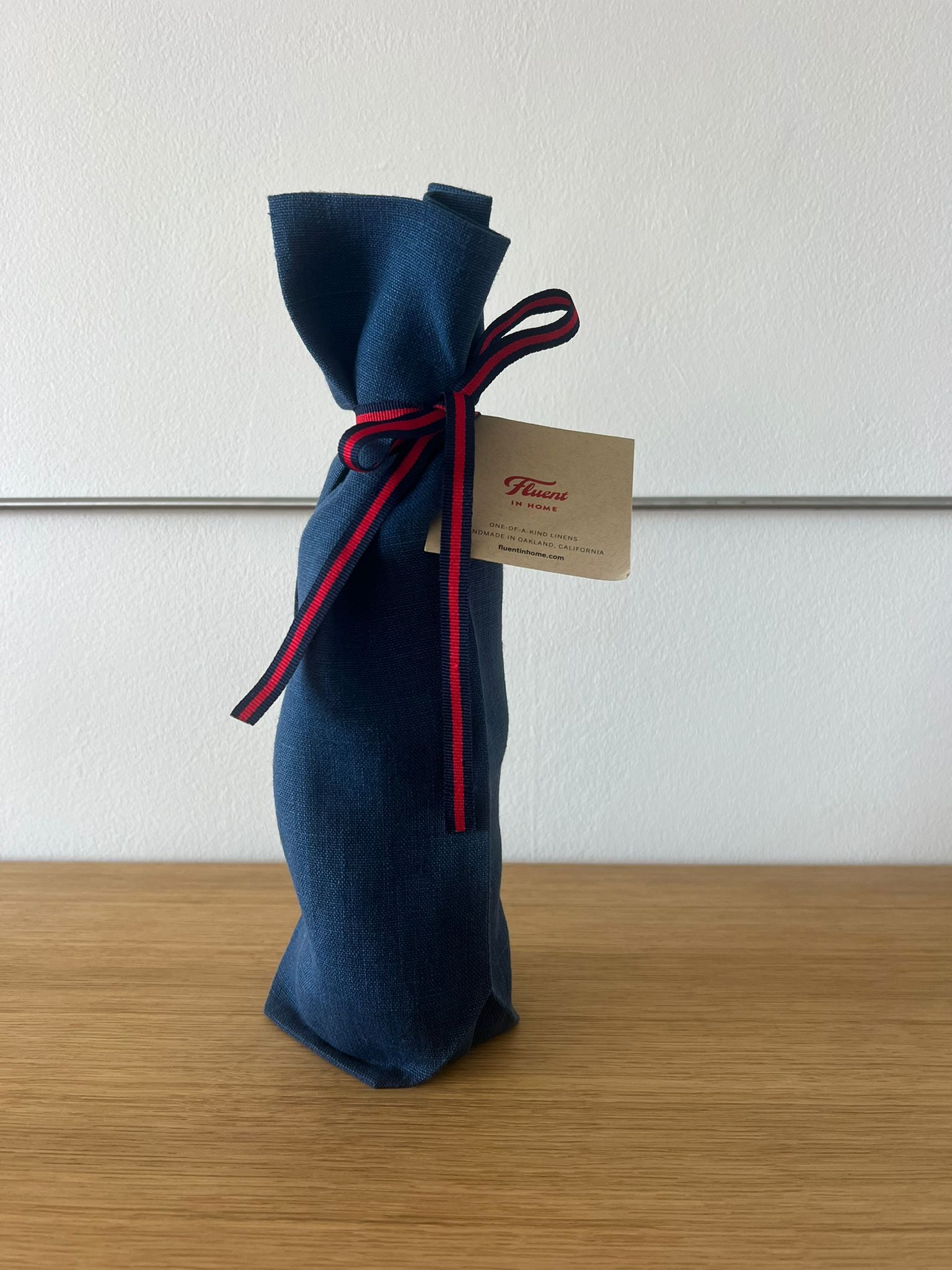 Fluent in Home - Linen Bottle Bag in Navy