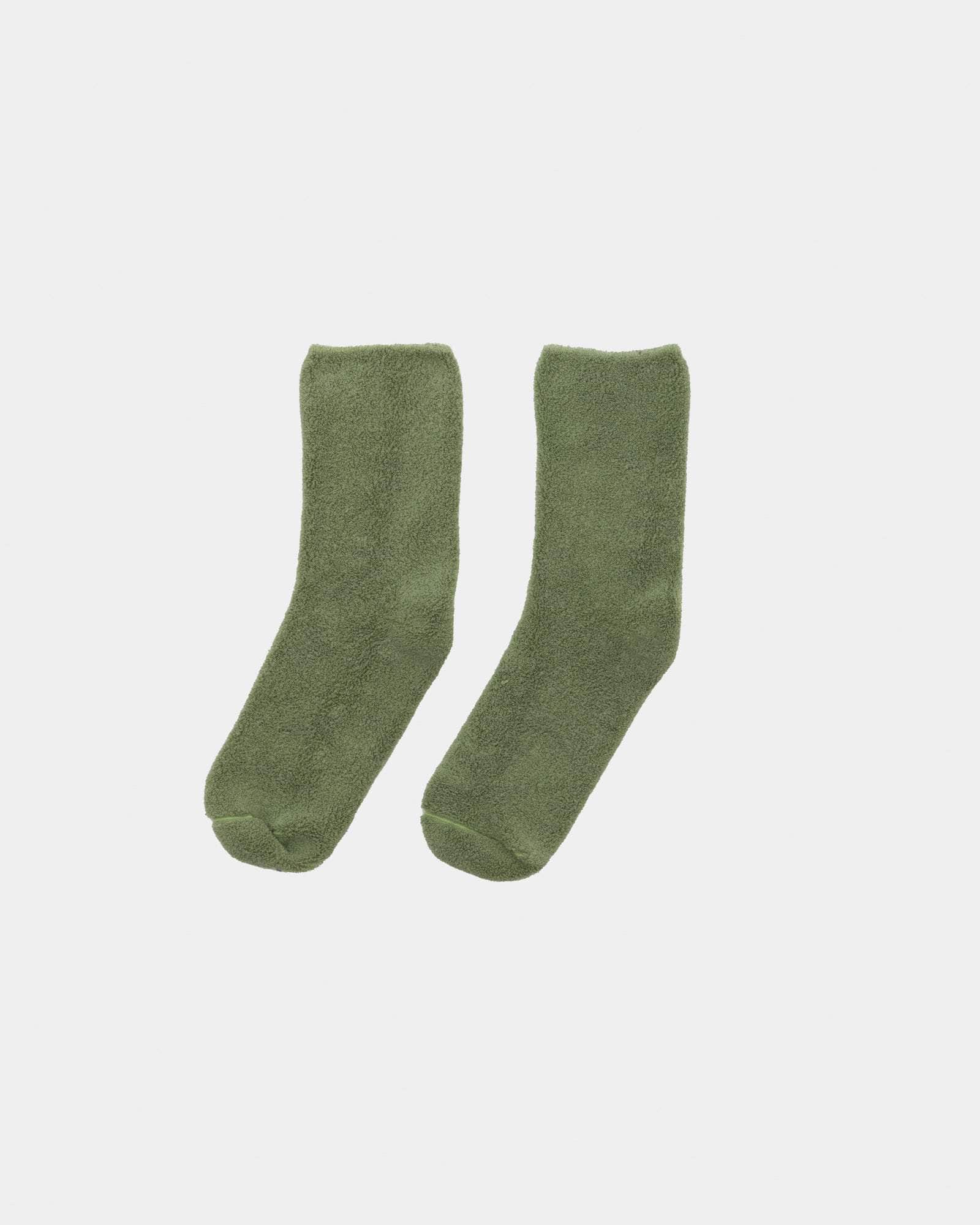 Buckle Overankle Socks Textured Organic Cotton  - Baserange socks (Green)