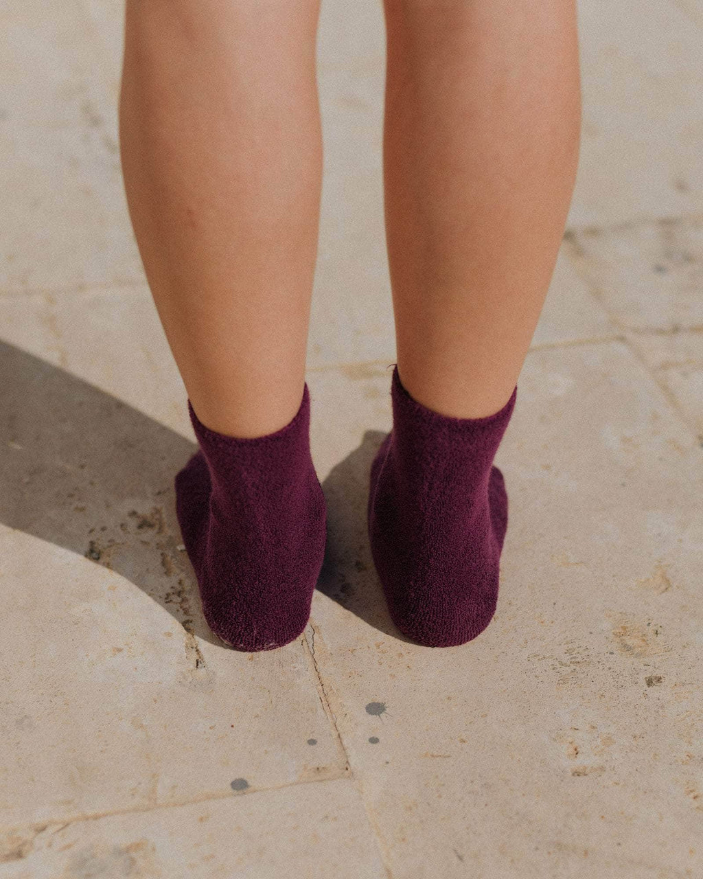 Buckle Overankle Socks Textured Organic Cotton  - Baserange socks (Black Purple)