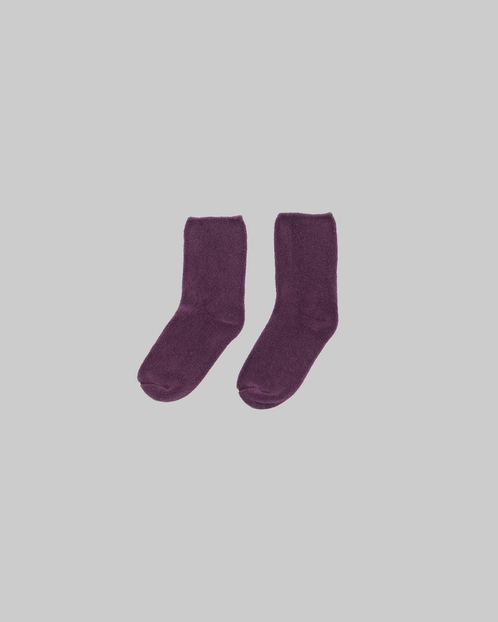 Buckle Overankle Socks Textured Organic Cotton  - Baserange socks (Black Purple)