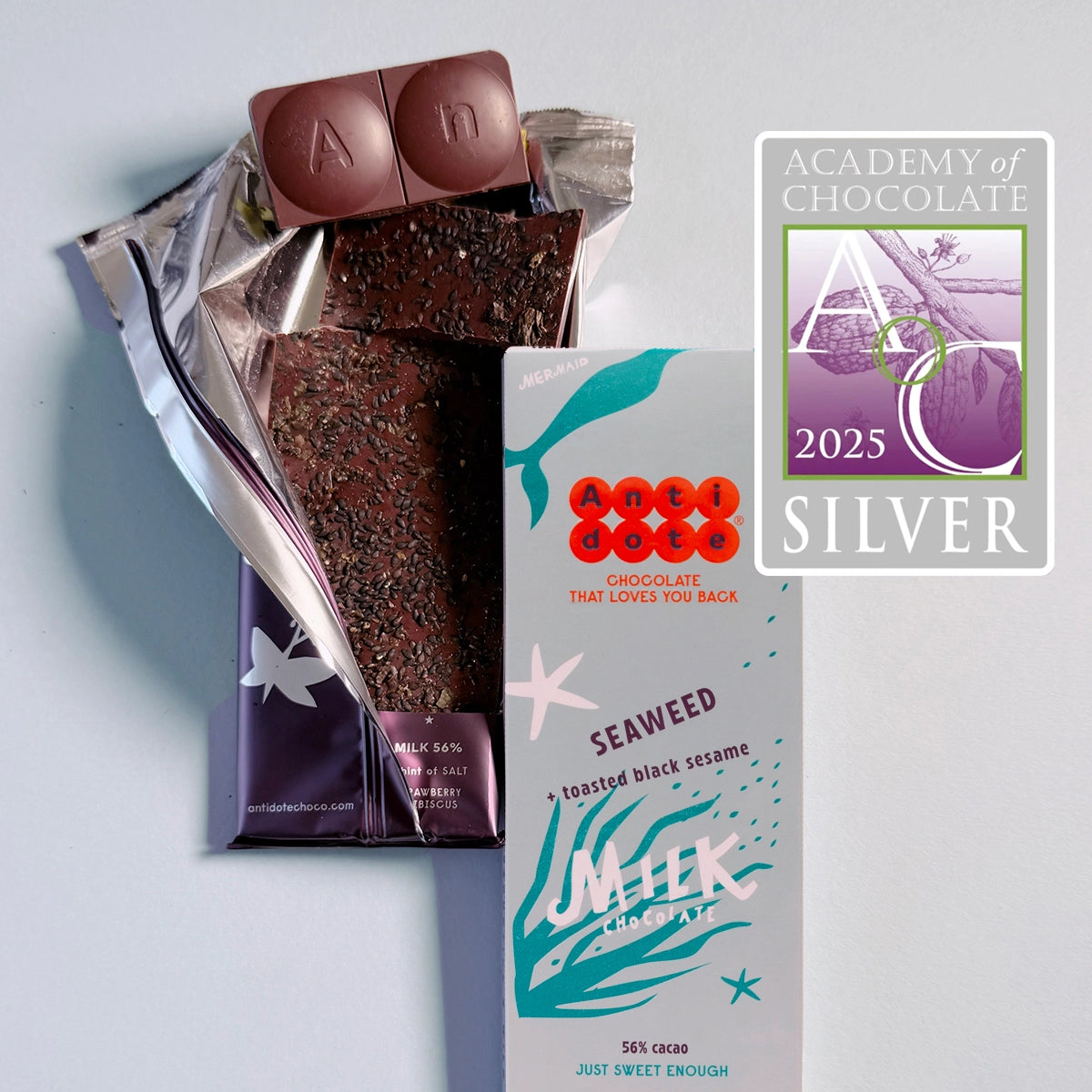 Antidote Chocolate: Milk Chocolate, Sesame + Seaweed 56%